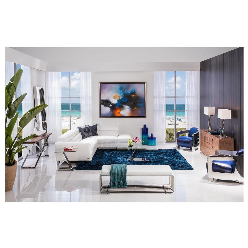 Aviator II Blue Leather Accent Chair  alternate image, 2 of 9 images.