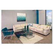 Gian Marco Light Gray Leather Power Reclining Sectional with 6PCS/3PWR  alternate image, 2 of 9 images.