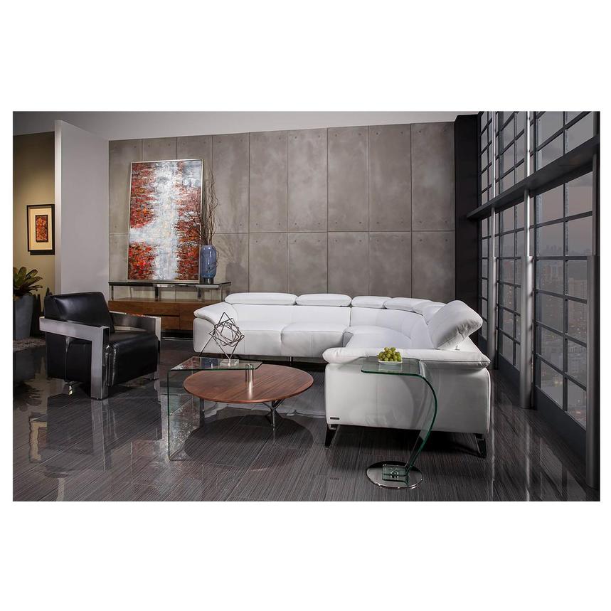 Tesla White Leather Sectional Sofa El, White Leather Living Room Sectional