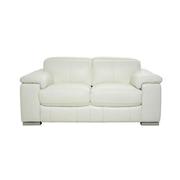 Charlie White Leather Loveseat  main image, 1 of 10 images.