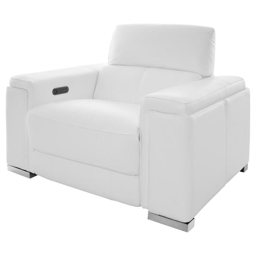 Charlette White Leather Power Recliner  alternate image, 2 of 14 images.
