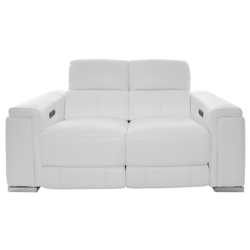Charlette White Leather Power Reclining Loveseat  main image, 1 of 13 images.