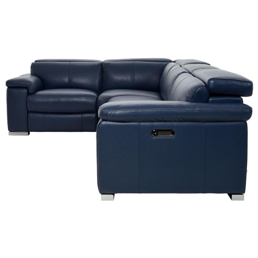 Charlie Blue Leather Power Reclining Sectional with 4PCS/2PWR  alternate image, 4 of 11 images.