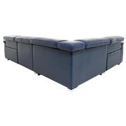 Charlie Blue Leather Power Reclining Sectional with 4PCS/2PWR  alternate image, 5 of 11 images.