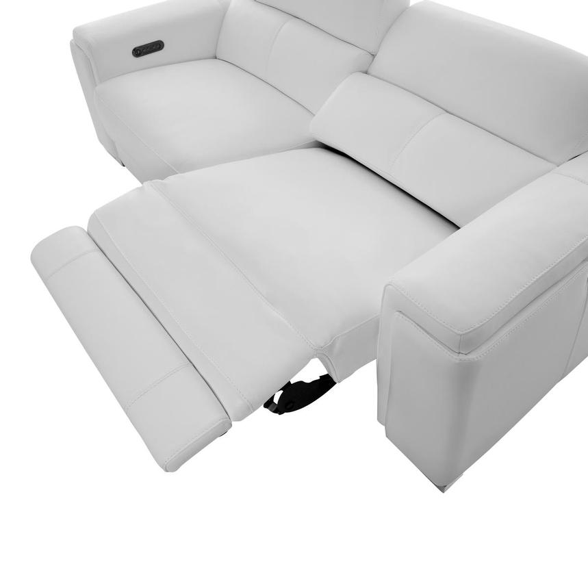 Charlette White Leather Power Reclining Sofa  alternate image, 6 of 14 images.