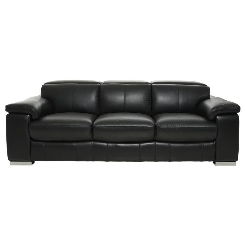 Charlie Black Leather Sofa  main image, 1 of 11 images.