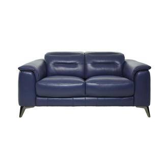 Anabel Blue Leather Power Reclining Sofa | El Dorado Furniture