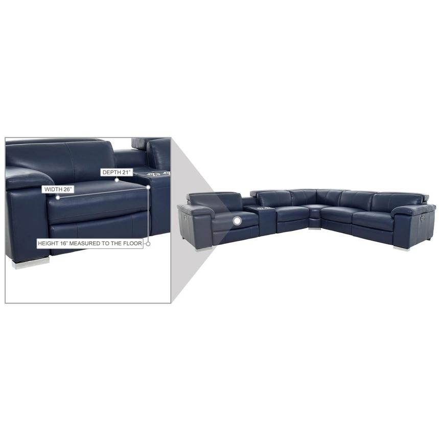 Charlie Blue Leather Power Reclining Sectional with 6PCS/3PWR alternate image, 12 of 12 images.