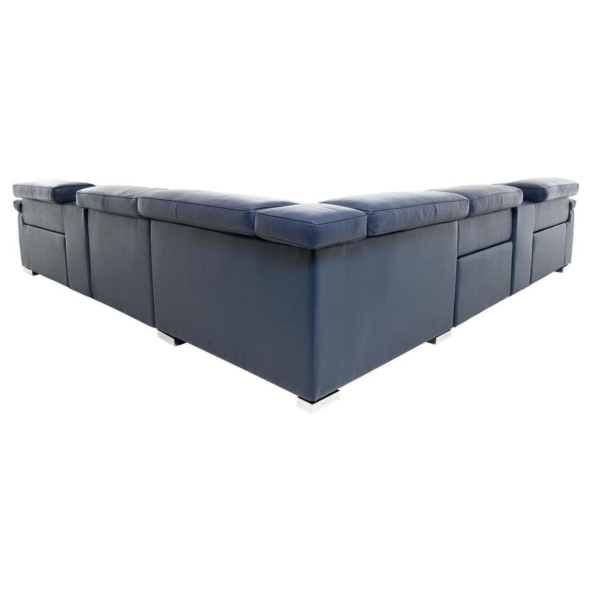 Charlie Blue Leather Power Reclining Sectional with 7PCS/3PWR alternate image, 5 of 12 images.