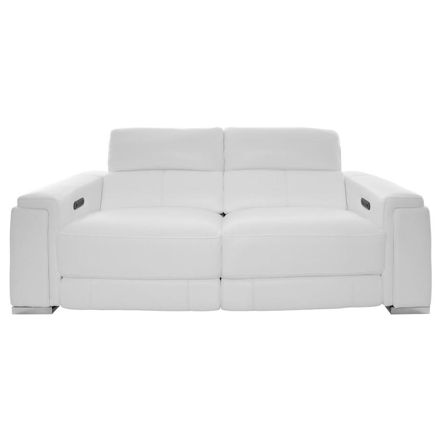 Charlette White Leather Power Reclining Sofa  main image, 1 of 14 images.
