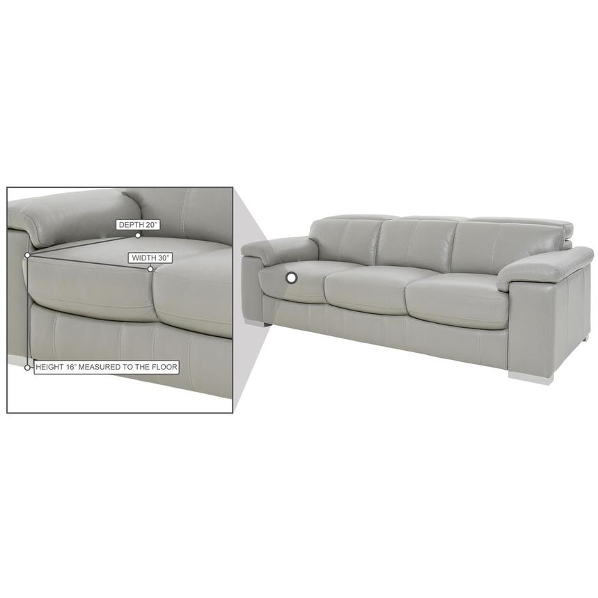 Charlie Light Gray Leather Sofa El, Light Gray Leather Couch Set