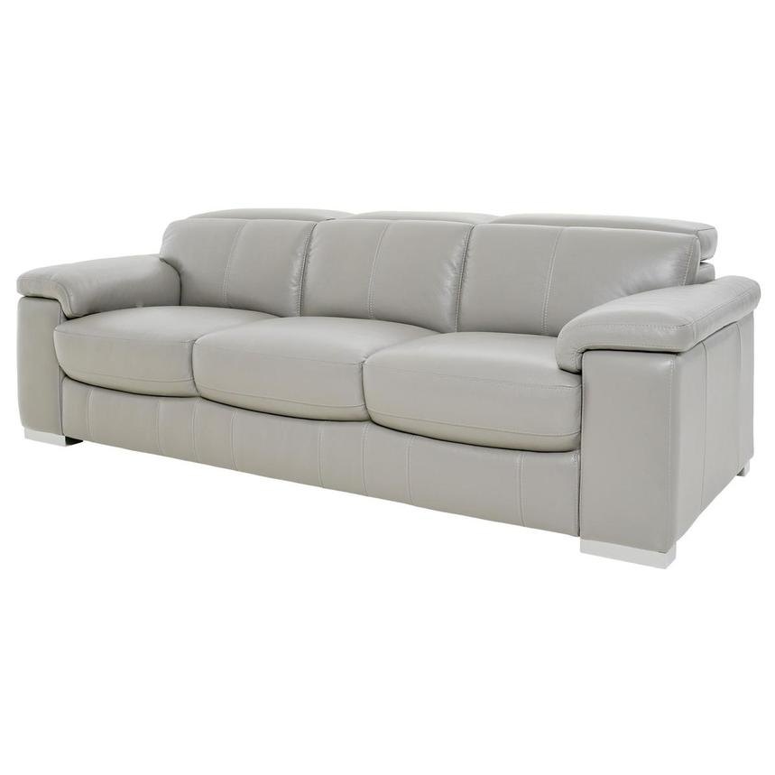 Charlie Light Gray Leather Sofa El Dorado Furniture