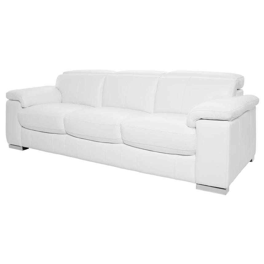 Charlie White Leather Sofa El Dorado Furniture