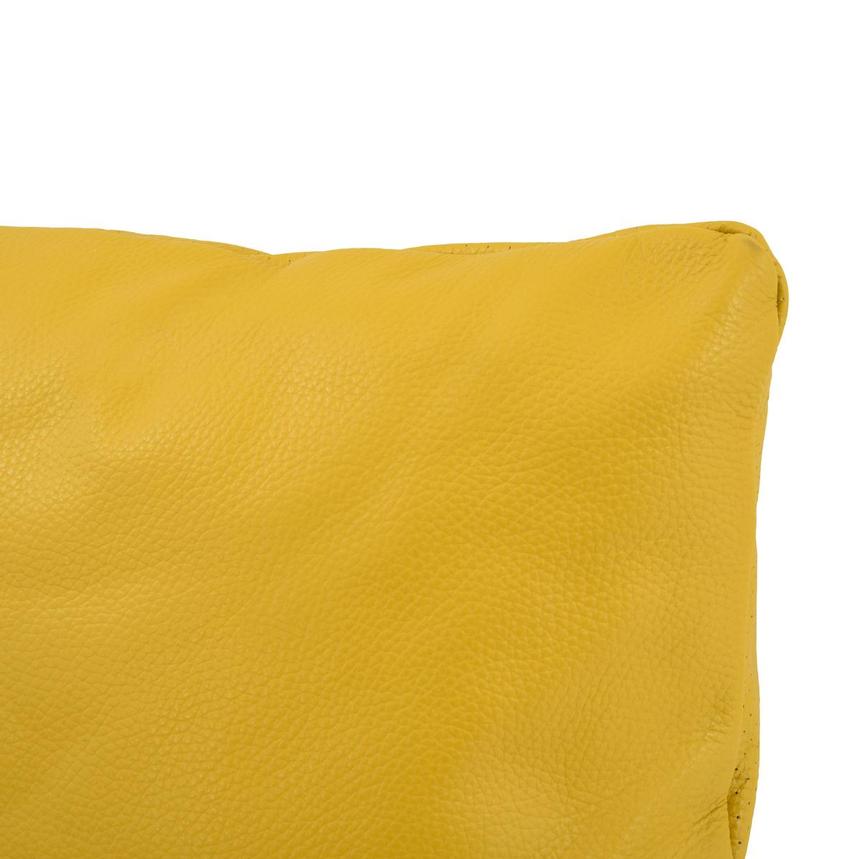 Cute Yellow Leather Accent Pillow alternate image, 2 of 3 images.