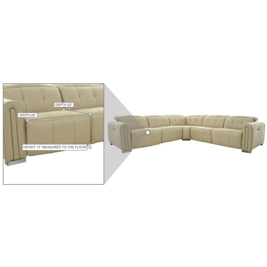Dolomite Cream Leather Power Reclining Sectional with 5PCS/3PWR  alternate image, 12 of 13 images.
