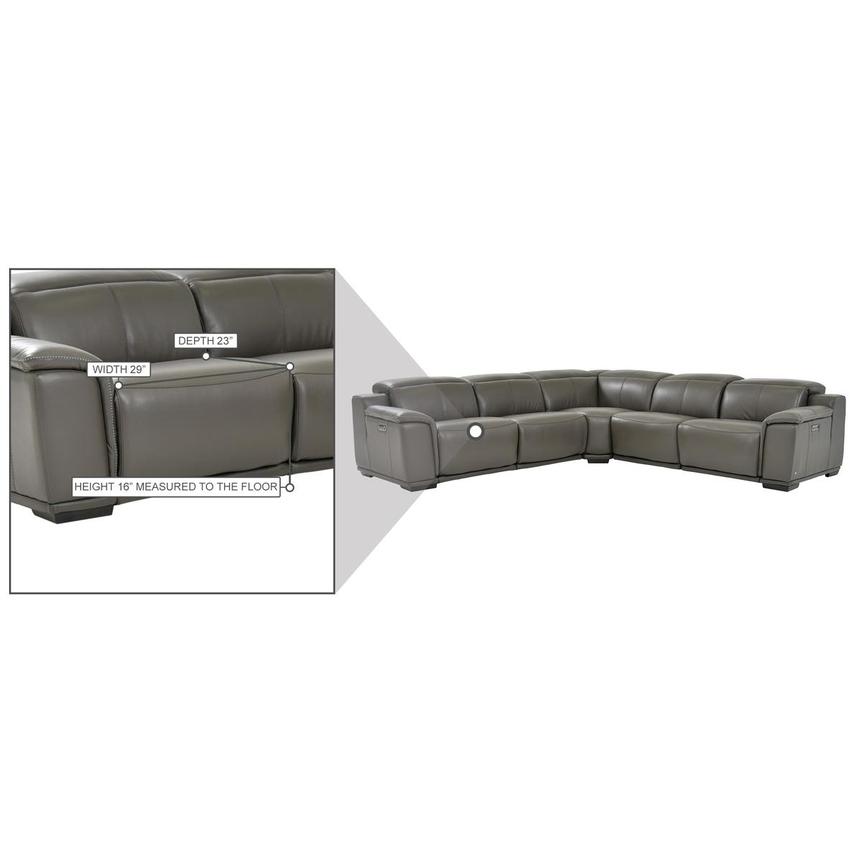 Davis 2.0 Dark Gray Leather Power Reclining Sectional with 5PCS/3PWR  alternate image, 7 of 7 images.