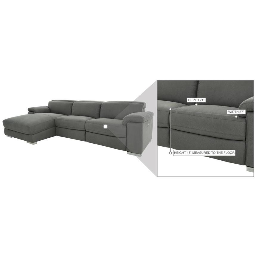 Karly Dark Gray Power Reclining Sectional W Left Chaise El Dorado Furniture - Dark Gray Reclining Sectional Sofa Karly Dark Gray Power Reclining Sectional W Left Chaise El Dorado Furniture - Dark Gray Reclining Sectional Sofa