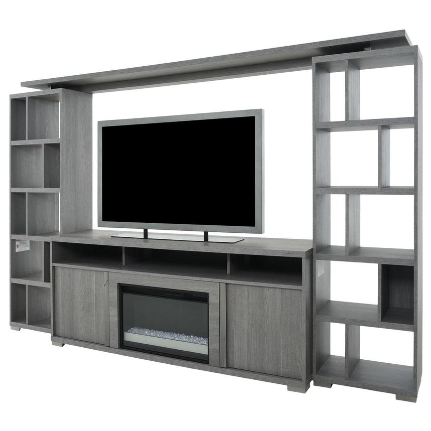 Tivo Gray with Bridge Wall Unit w/Electric Fireplace  alternate image, 3 of 7 images.