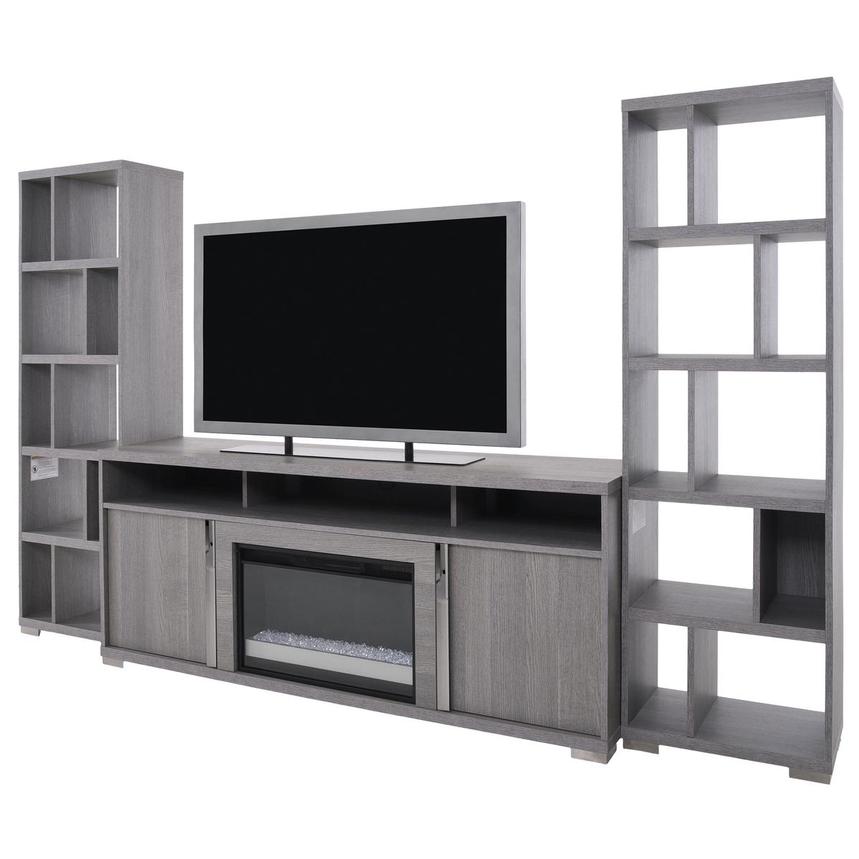 Tivo Gray Wall Unit w/Electric Fireplace  alternate image, 3 of 7 images.
