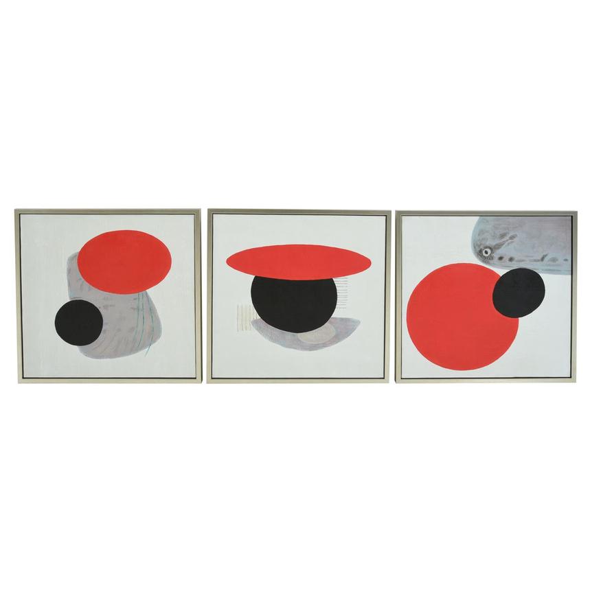 Inca Red Set of 3 Canvas Wall Art  main image, 1 of 6 images.