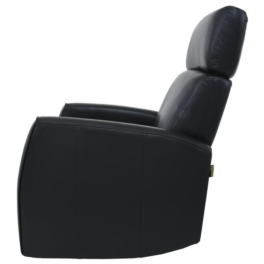 Lucca Black Leather Power Swivel Glider Recliner alternate image, 4 of 10 images.
