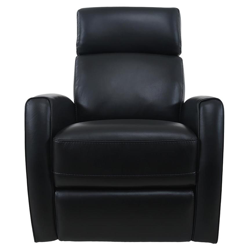 Lucca Black Leather Power Swivel Glider Recliner  main image, 1 of 10 images.