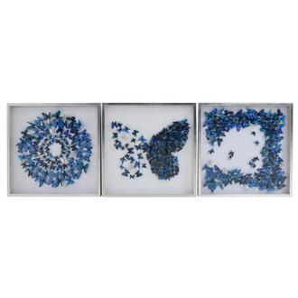 Farfalla Blue Set of 3 Shadow Boxes
