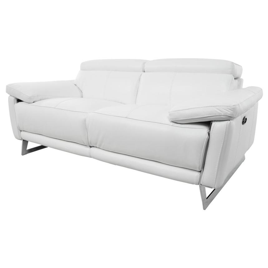 Gabrielle White Leather Power Reclining Loveseat  main image, 1 of 11 images.