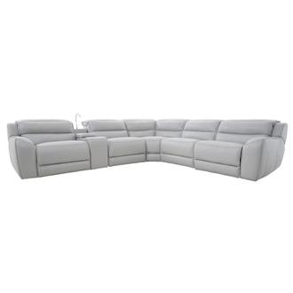 Kuka paisley leather power reclining sectional sofa outlet with power headrests