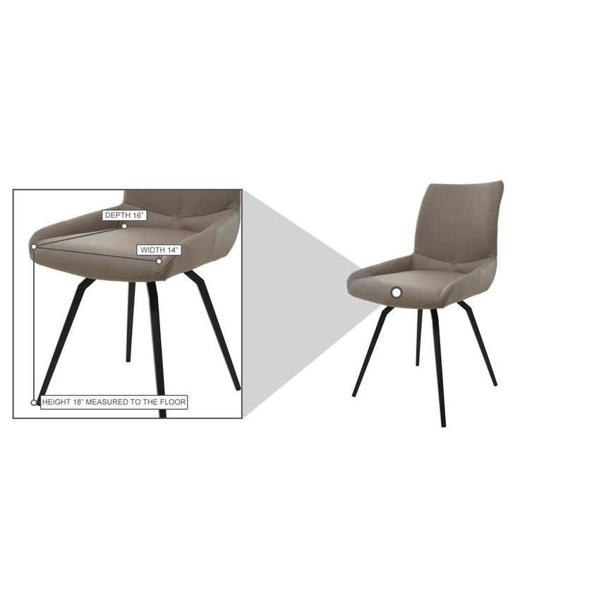 Nona Taupe Swivel Side Chair  alternate image, 9 of 9 images.