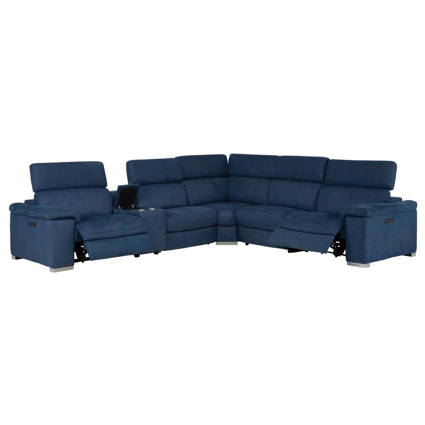 Karly Blue Power Reclining Sectional with 6PCS/2PWR  alternate image, 2 of 10 images.