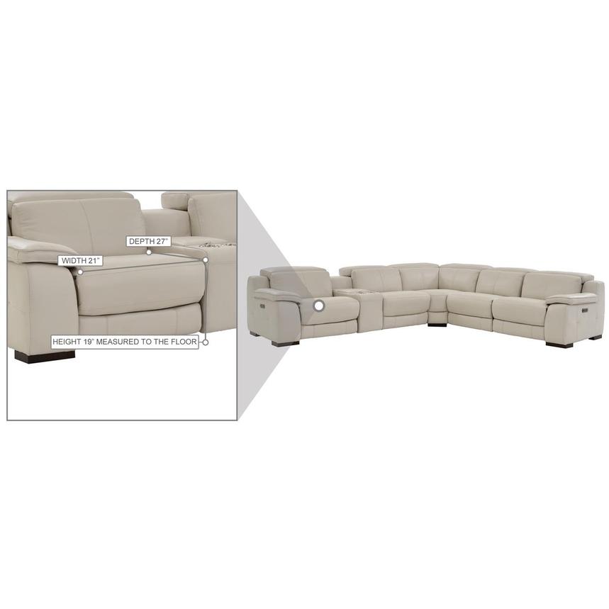 Gian Marco Light Gray Leather Power Reclining Sectional with 6PCS/2PWR  alternate image, 7 of 7 images.