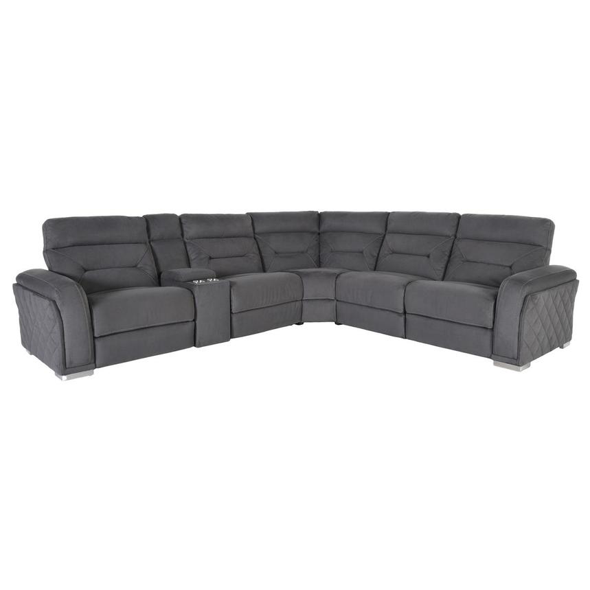 Grey microfiber reclining online sectional