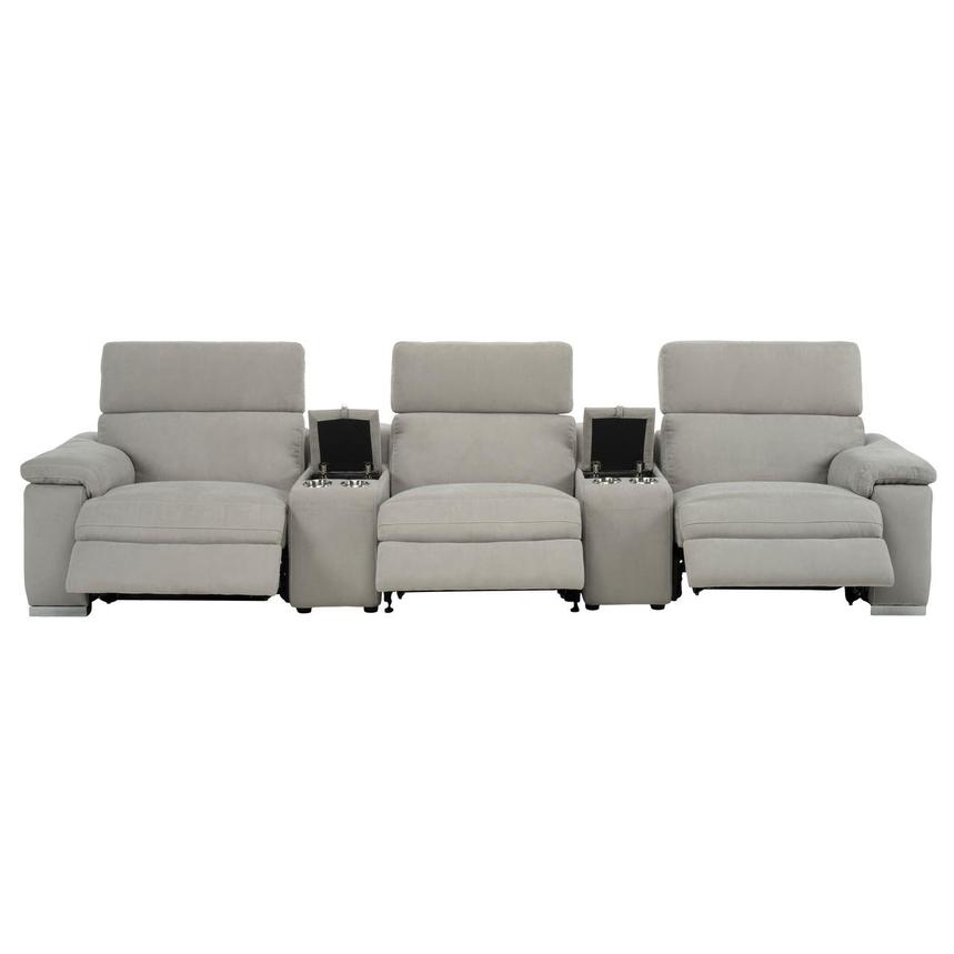 Karly Light Gray Home Theater Seating with 5PCS/3PWR  alternate image, 2 of 8 images.