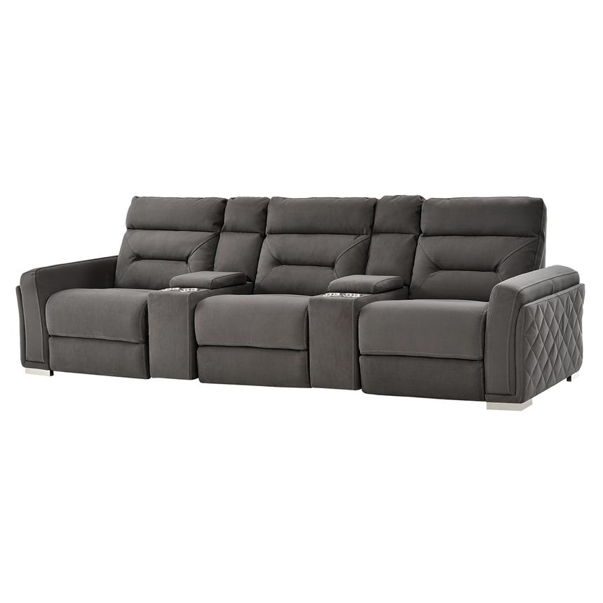 Kim Gray Home Theater Seating With 5pcs, Theatre Seating Sleeper Sofa