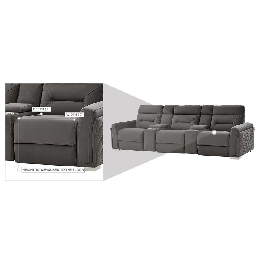 Kim Gray Home Theater Seating With 5pcs, White Leather Theater Sofa