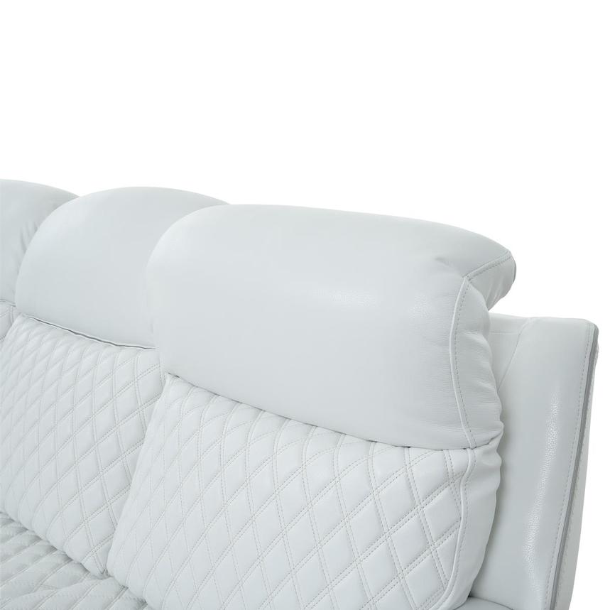 Softee White Leather Power Reclining Sofa  alternate image, 7 of 13 images.