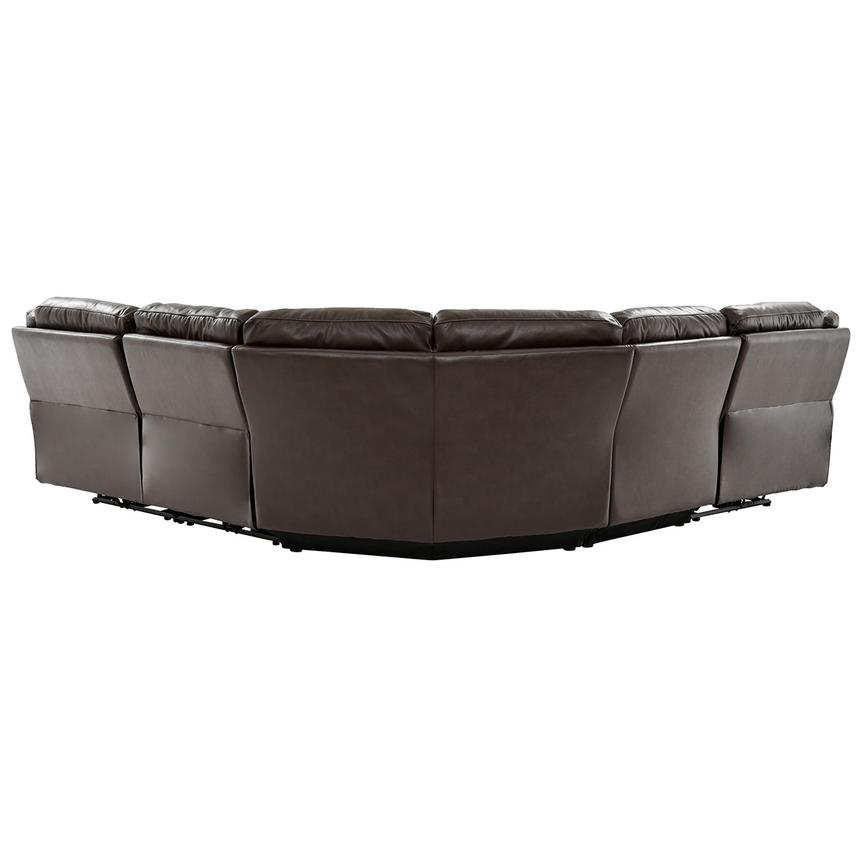 Stallion Brown Leather Power Reclining Sectional with 5PCS/2PWR  alternate image, 2 of 10 images.