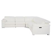 Charlie White Leather Power Reclining Sectional with 5PCS/2PWR  alternate image, 3 of 9 images.