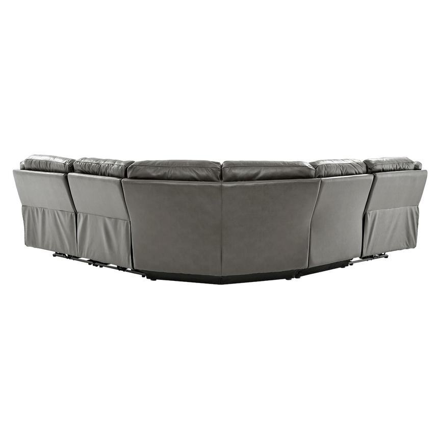 Stallion Gray Leather Power Reclining Sectional with 5PCS/2PWR  alternate image, 2 of 9 images.
