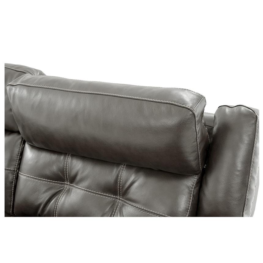Stallion Gray Leather Power Reclining Sectional with 5PCS/2PWR  alternate image, 7 of 9 images.