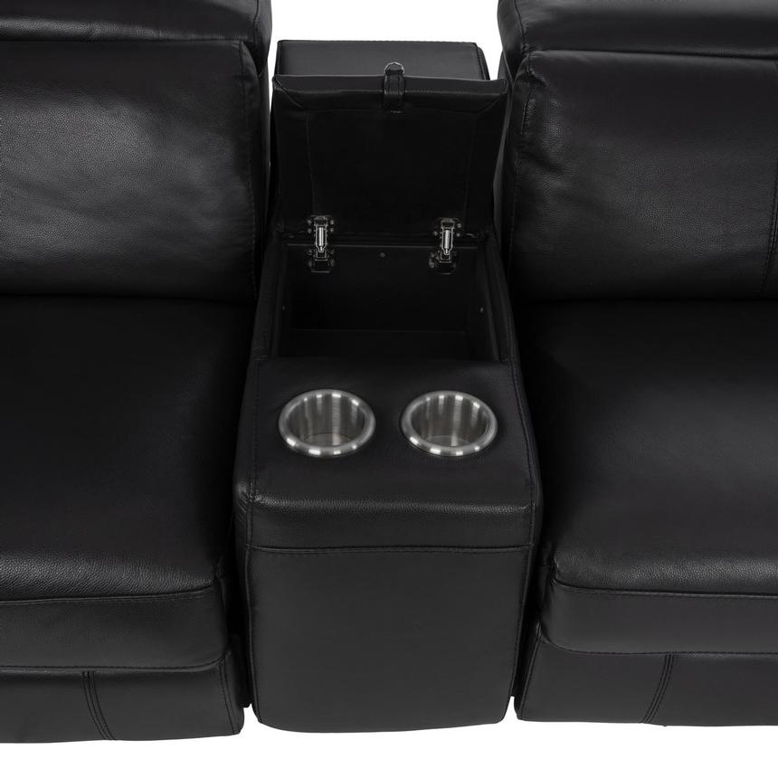 Charlie Black Leather Power Reclining Sectional with 5PCS/2PWR alternate image, 5 of 12 images.