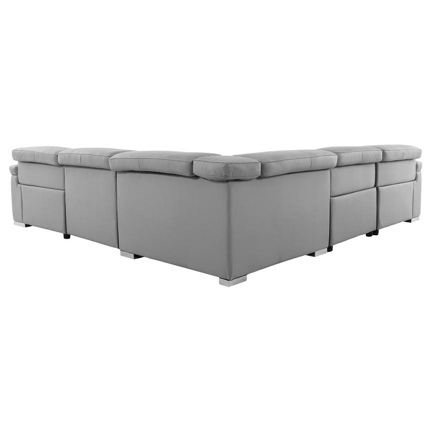 Charlie Light Gray Leather Power Reclining Sectional with 5PCS/2PWR  alternate image, 4 of 14 images.