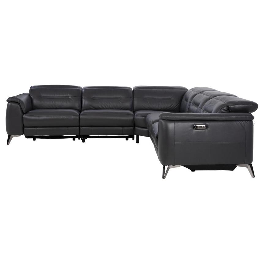 Anabel Gray Leather Power Reclining Sectional with 5PCS/2PWR  alternate image, 4 of 11 images.