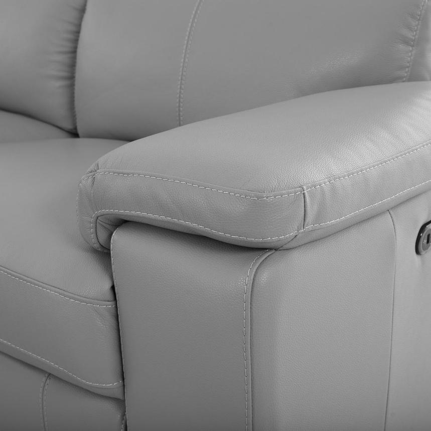 Charlie Light Gray Leather Power Reclining Sectional with 6PCS/2PWR alternate image, 12 of 16 images.