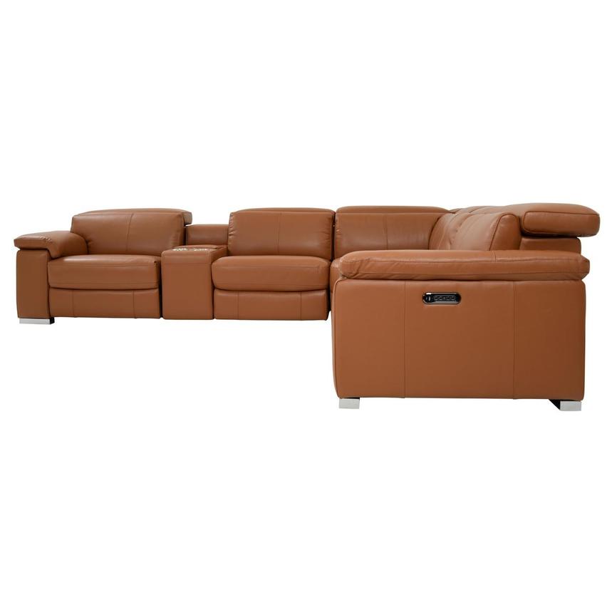 Charlie Tan Leather Power Reclining Sectional with 5PCS/2PWR  alternate image, 2 of 9 images.