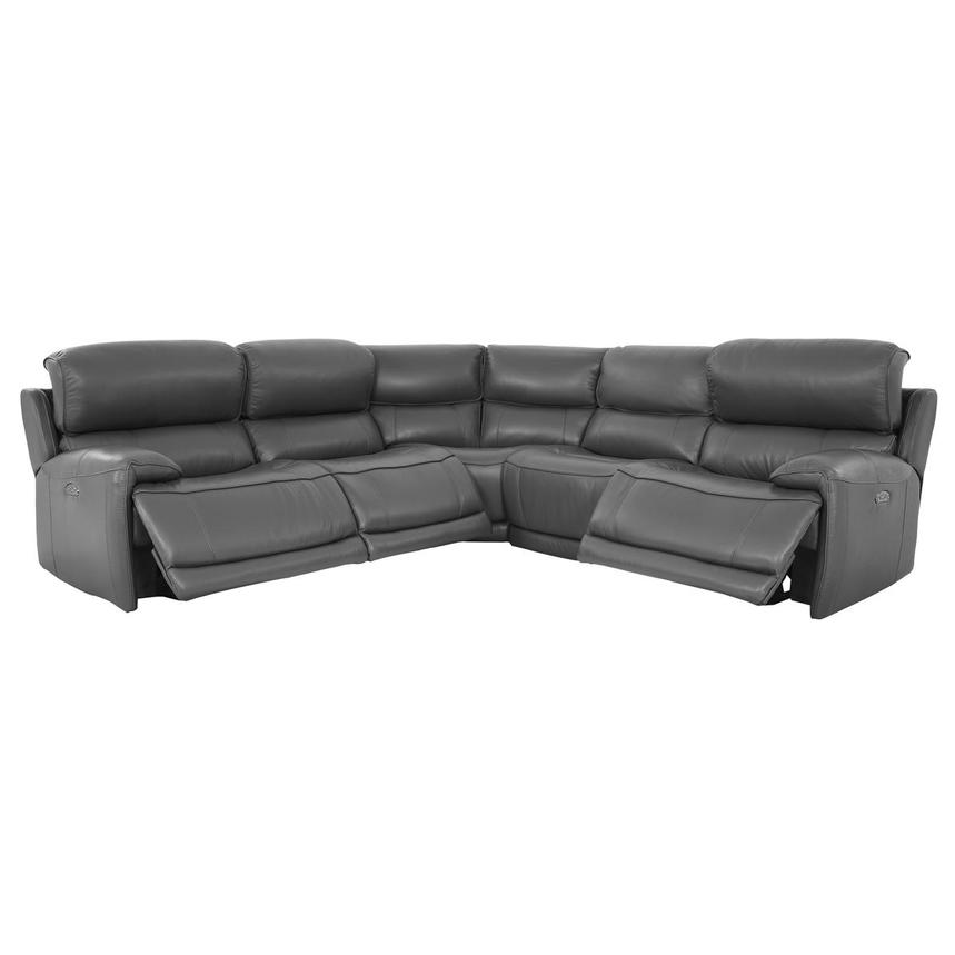 Cody Gray Leather Power Reclining Sectional with 5PCS/3PWR  alternate image, 2 of 8 images.