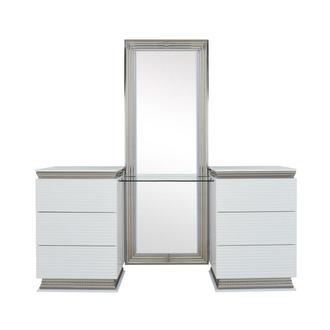 Leah White Dresser & Mirror