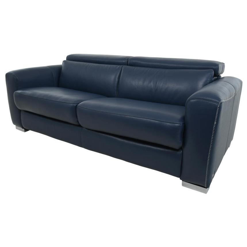 Bay Harbor Blue Leather Sleeper El Dorado Furniture