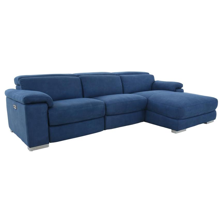 Karly Blue Corner Sofa w/Right Chaise  main image, 1 of 13 images.